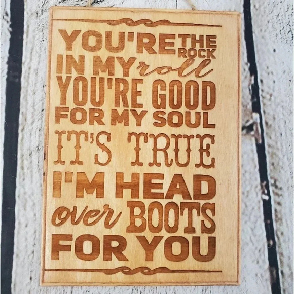 Head Over Boots for you 5x7in Wood Sign - Picture 1 of 3